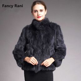 Women's Fur Faux Fur Natural Rabbit Fur Coat for Women Winter Jackets Stand Collar Fashion Real Fur Coat Female On Offer With Free Shipping 2022 New HKD230727
