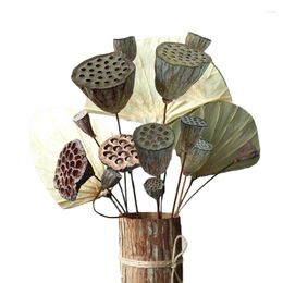 Decorative Flowers 1Pc Dried Natural Lotus Fall Decoration Farmhouse Bouquet Flower Arrangement Plant Branch Home Party Decor Po Prop