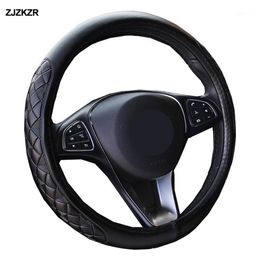 PU Leather Auto Steering Wheel Cover Bus Truck Car For Diameters 36 38 40 42 45 47 50 CM 3D Non-slip Wear-resistant Car Styling1217u