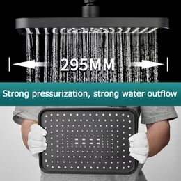 Bathroom Shower Heads Large Flow Supercharge Rainfall Ceiling Mounted Shower Head 360 Rotation Abs Thicken High Pressure Bathroom Shower Accessories 230731