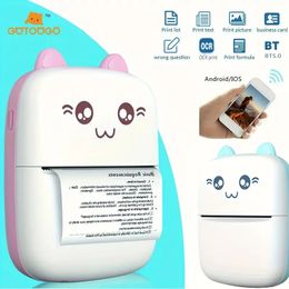 Portable Mini Pocket Printer: Wireless BT Connection, Inkless Printing for Photos, Receipts, Notes, Memos, QR Codes & Labels - Compatible with iOS & Android Phones + 1 Roll