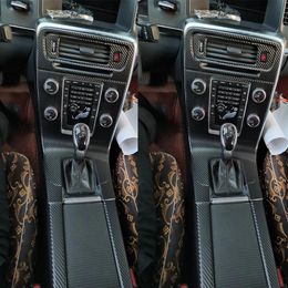 For Volvo V60 S60 2011-2018 Interior Central Control Panel Door Handle 5D Carbon Fiber Stickers Decals Car styling Accessorie196i