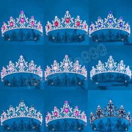 Korean Luxury Girls Crystal Crown Hair Jewelry Tiara Women Birthday Party Wedding Rhinestone Bridal Crown Accessories