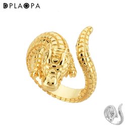Wedding Rings DPLAOPA 925 Sterling Silver Gold Plated Silver Ring Adjutable Women Party Jewellery Open Bangle Circle Jewels 230729