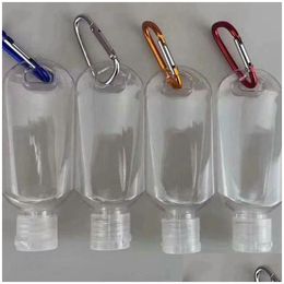 Keychains Lanyards New 50Ml Empty Alcohol Refillable Bottle With Key Ring Hook Clear Transparent Plastic Hand Sanitizer For Travel D Ot7Uo