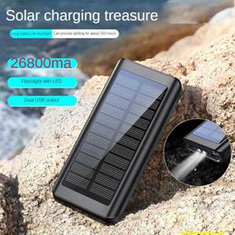 Cell Phone Power Banks 26800mAh Solar Power Bank Portable Fast Charging PowerBank with LED Flashlight Battery Pack Charger Compatible with Smartphones L230731