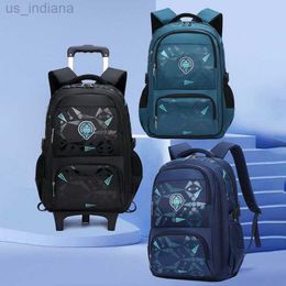 School Bags Wheeled waterproof backpack for children's carts backpack for children's luggage school bag for girls and boys backpack with wheels school bag Z230801