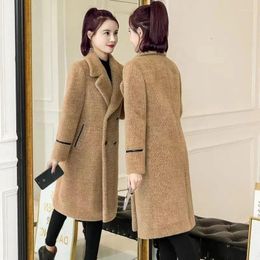 Women's Fur Women Mid-Length Imitation Mink Fleece Coat 2023 Cutumn Winter Female Korean Thick Gold Woollen Jacket