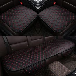 Car Seat Covers 3PCS Automobiles Protection Cushion Full Set PU Leather Universal Auto Interior Accessories Mat Pad257Q