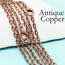 50 pcs- 18 24 30 Inch Antique Copper Chain necklace Antique Copper Cable Chain Rolo Chain Anti Necklace230j