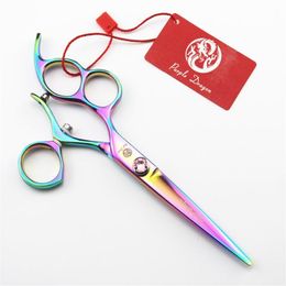 Purple dragon HIGH CLASS hair cutting scissors 180 Swivel handle flying shear 6 INCH 3 finger holes tijeras peluquero Simple p189J