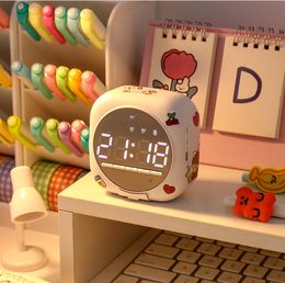 Desk Table Clocks Mini Bluetooth Alarm Clock Ser High Volume Outdoor Subwoofer Multifunction Home Cute Cartoon Girl Small Stereo Led 230731