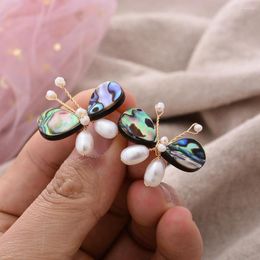 Stud Earrings Original Handmade 14K Gold Filled Natural Freshwater Pearl Sweet Butterfly Animal Ladies Luxury Jewellery Gift