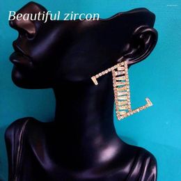 Dangle Earrings Luxury Letter Z Cubic Zirconia Crystal Women's Korea Simple Fashion Rhinestone Jewellery Party Gifts Wholesa