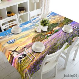 Table Cloth WindmillNew Table Cloth Windmill Scenery Pattern Tablecloth Dinning Table Wedding Decoration Party Table Cover R230731