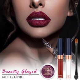 Lip Gloss Moisture Lips Makeup Set Glitter Lipgloss Shimmer Sequins Cosmetics Primer Velvet Matte Lipstick Power