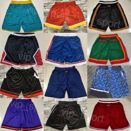 Basketball Throwback Pocket Shorts Just Don Vintage Wear Sweatpants Sport Retro With Zipper Retire Pant HipPop Elastic Waist HipPop Stitched Running Men