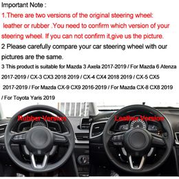 Hand-sewed car steering wheel cover Suede Mazda 3 Axela 2017-2019 Mazda 6 Atenza 2017-2019 CX-3 CX-9 CX-5174S