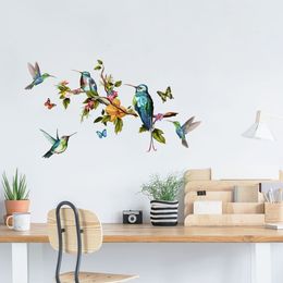 Wall Stickers Multicolor Butterflies and Birds Flying on the Living Room Bedroom Decoration Wallpaper Mural Removable 230731