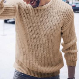 Men's Sweaters Men Sweater Long Sleeve Round Neck Knitted Base Male Pullovers Bottoming Shirt
