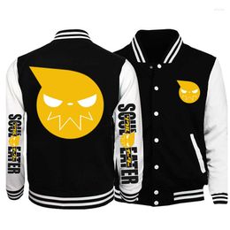 Men's Hoodies Anime Coat Jacket Baseball Uniform Hoodie Sweatshirt Casual Street Style Harajuku Soul Eater Logo Loog Sleeve