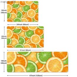 Carpets Orange Print Rugs Kitchen Mat Entrance Doormat Fruit Printed Rug Home Floor Balcony Anti-Slip Carpet Home Decor R230731