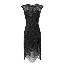 Ethnic Clothing 1920s Tassels Gown Beaded Sequin Dress Night Party Vintage Flapper Women's Womens High Low Prom