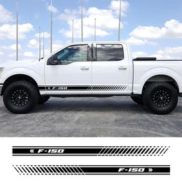 2PCS For Ford F150 F-150 Stylish Car Door Side Skirt Stickers Vinyl Body Decals Racing Stripe Auto Exterior Decor Accessories262Z