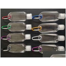 Keychains Lanyards 50Ml Plastic Empty Alcohol Refillable Bottle With Key Ring Hook Clear Transparent Portable Mini Hand Sanitizer Di Otukm