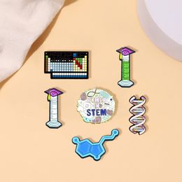Brooches Pin for Women Men Funny Chemical Molecule Cartoon Badge and Pins for Dress Cloths Bags Decor Cute Enamel Metal Jewelry Gift for Friends Wholesale