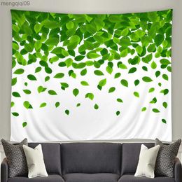 Carpets 3D Green Leaves Tapestry Tropical Plant Wall Hanging Farmhouse Home Decor Tapestries Tablecloth Bedspread Tenture Carpet R230731