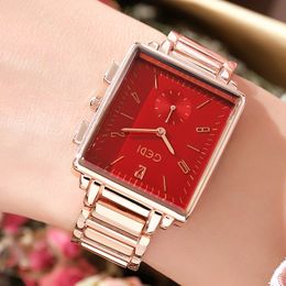 Womens watch watches high quality luxury Casual designer waterproof quartz-battery Rectangle Stainless Steel watch