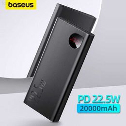 Cell Phone Power Banks Baseus 22.5W Power Bank 20000mAh Portable Fast Charging Powerbank Type C PD Qucik Charge External Battery Charger For iPhone 14 L230731