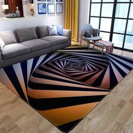 Carpets 3D Vortex Illusion Carpet Entrance Door Floor Mat Abstract Geometric Optical Doormat Non-slip Floor Mat Living Room Decor Rugs R230731