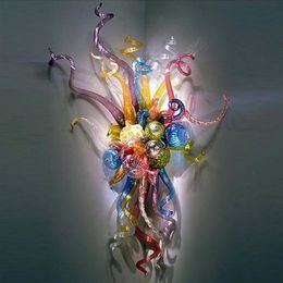 Multi Colored Hand Blown Lamps Sconce Home Decorative Lights Dining Room Wall Lamp293P
