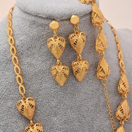 Necklace Earrings Set African Plated Gold Jewellery For Women Earring And Nigeria Moroccan Bridal Accessorie Anniversary Gifts