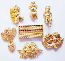 Fridge Magnets 3D magnet fridge decor European cute little angel gold abacus refrigerator magnets Resin message sticker cute magnets gift idea x0731