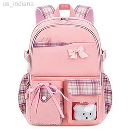 School Bags 2023 Fashion Bowknot Junior Girls' School Bag High Capacity Upright Backpack Fashion Cartoon School Bags 2 Size Satchel Z230801