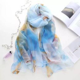 Scarves Dream Series Hit Color 140 180cm Soft Yarn Imitation Mulberry Silk Scarf Elegant Fashion Chiffon Beach Towel Shawl