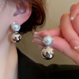 Stud Earrings Ajojewel Statement Metal Ball Fashion 2023 High Quality Pearl Jewellery Wholesale Trendy Gifts