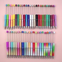 Ballpoint Pens 20pcs Beaded Ballpoint Pens Plastic Beadable Pens W Wedding Favours Birthday Party Gifts Student Stationery Pens for Writing 230729