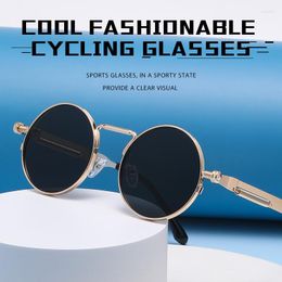 Sunglasses Vintage Round Glasses Punk Style Metal Sun Brand Designer Eyeglasses For Women UV400Outdoor Travel Fashion Me