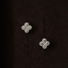 Stud MOVESKI 925 Sterling Silver Plated 14K Gold Simple Temperament Flower Zircon Earrings Women Mother's Day Jewellery Gifts 230729