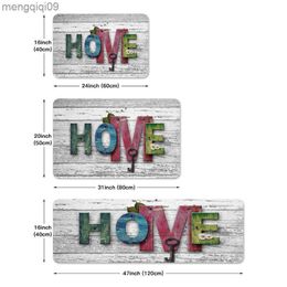 Carpets Letter Home Wood Grain Print Kitchen Floor Mat Anti Slip Rug Living Room Decor Carpet Home Hallway Entrance Doormat Balcony Door R230731