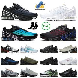 TN Plus 3 Running Shoes Women Mens Tuned III Unity Mesh White OG Black Triple White Red Aqua Volt Light Bone Laser Blue tns Trainers Tn3 Obsidian big size 12 Sneakers