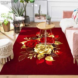 Carpets Flower Pattern Skull Carpet Living Room Home Decor Sofa Table Rug Anti Slip Hallway Bedroom Bathroom Mat Kitchen Floor Mat Tapis R230731