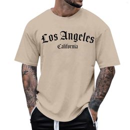 Men's T Shirts T-Shirt For Men Letter Print O-Neck Men' Top Daily Casual Clothing Vintage Sportswear Loose Oversized Clothes Short Sleeves