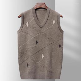 Men's Vests 2023 Fall And Winter Pullover Knitted Vest Undershirt Fashion Casual V-neck Sweater