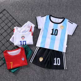 Clothing Sets Summer Baby Boys Football Suit Kids Clothes Toddler Girls Sports T Shirts Shorts 2 Pcs Children Competition Costume Set 230731