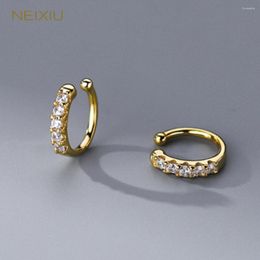 Backs Earrings Neixiu 925 Sterling Silver Temperament Zircon Ear Cuff For Women Classic Korean Simple Ins Without Piercing Jewellery